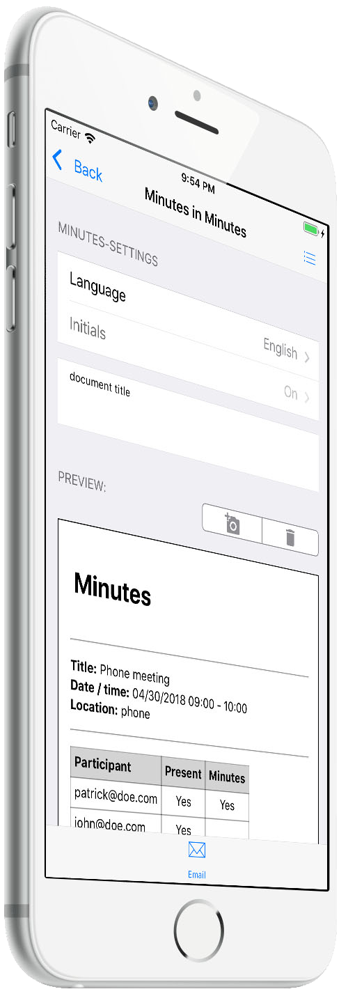 iPhone running 'minutes in minutes''
